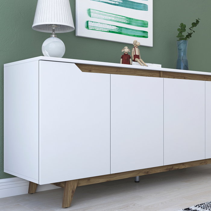 Hanah Home Consola GD102 - 1874 Blanco y nogal Hanah Home Consola GD102 - 1874 Blanco y nogal